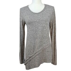 Anthropologie COA Tunic Top XS Asymmetrical Tiered Hem Long Sleeve Eclectic Edgy